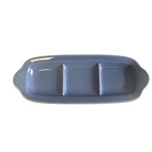 Pfaltzgraff Blue Divided Ceramic Serving Tray 12" Dishwasher & Microwave Safe
